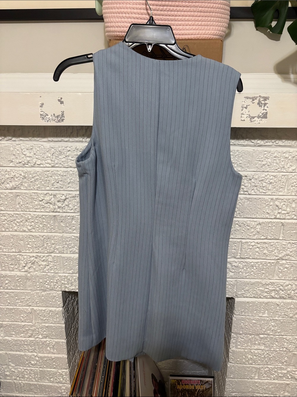 Abercrombie & Fitch Light Blue Pinstripe Sleeveless Shift Dress - Picture 3 of 3